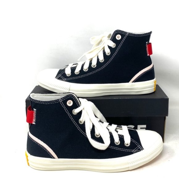Converse Ctas High Top Shoes Casual Canvas Sneakers Black Red For Women A07118C - Picture 3 of 9